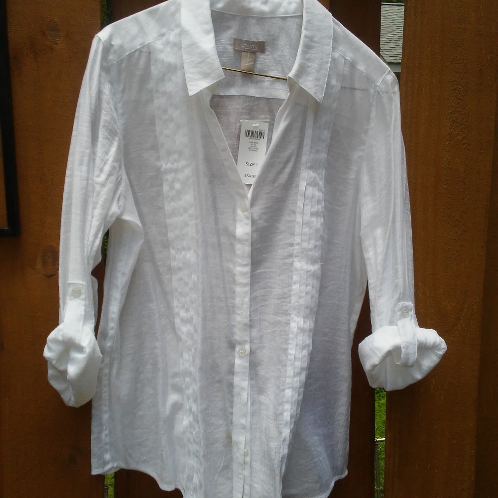 Chico's NWT! Optic White Shirt
